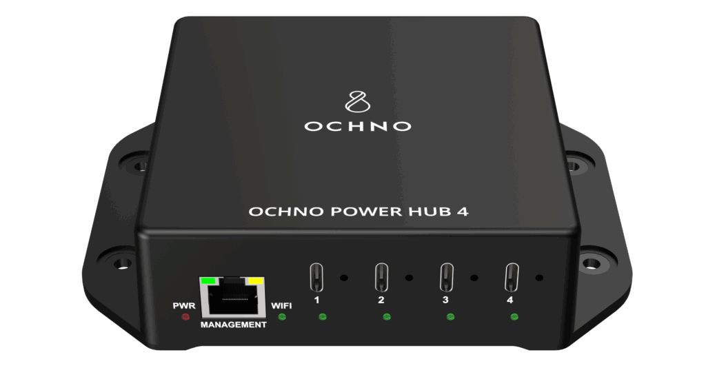 Ochno Power Hub | O-PH-4-EU | Cloud Managed USB-C Charger, 240W with EU Power cord | Black