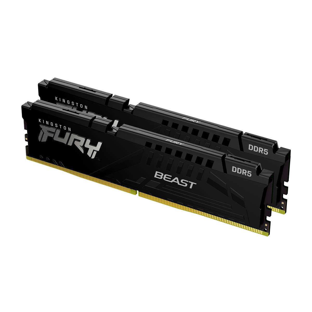 Kingston 32GB (2 x 16 GB) DDR5 5200MHz CL40 FURY Beast Black