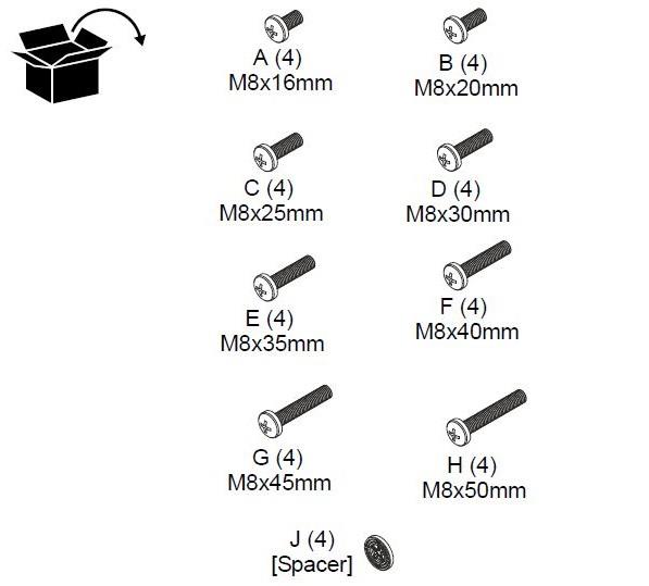 Chief FHB5147 | Universal LFD M8 Screw kit | Steel