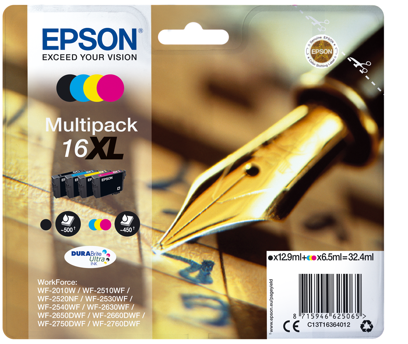 Epson 16XL DURABrite Ultra Ink | Black | Cyan | Yellow | Magenta