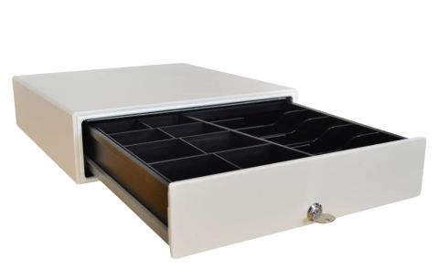 Cash drawer APG ECD330, white, compact