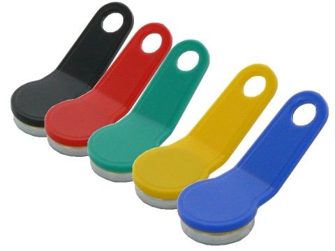 Cash register set of 5 keys (Kellox / Dallas) green, black, blue, red, yellow