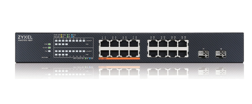 16-port 2.5GbE - 2 SFP+ - 8 x PoE++ 180W Smart Switch - hybrid mode - standalone or NebulaFlex Cloud