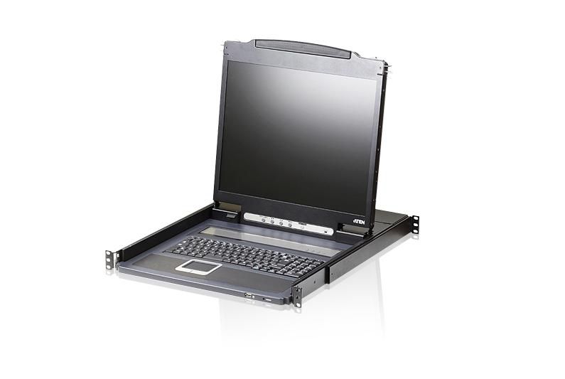 ATEN CL3000N rack console 48.3 cm (19") 1280 x 1024 pixels Aluminium Black 1U