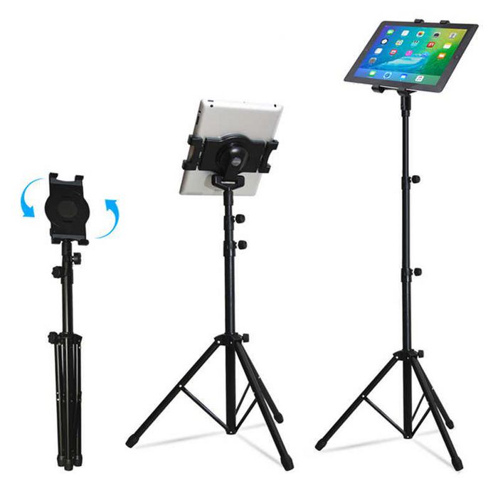 CoreParts Tripod Stand for tablets, Compatible with up to 37cm Universal Tripod Stand for 24cm to 37cm Tablet Multi-Direction - Height: 55cm-150cm, can support a weight of up to 1.2kg
