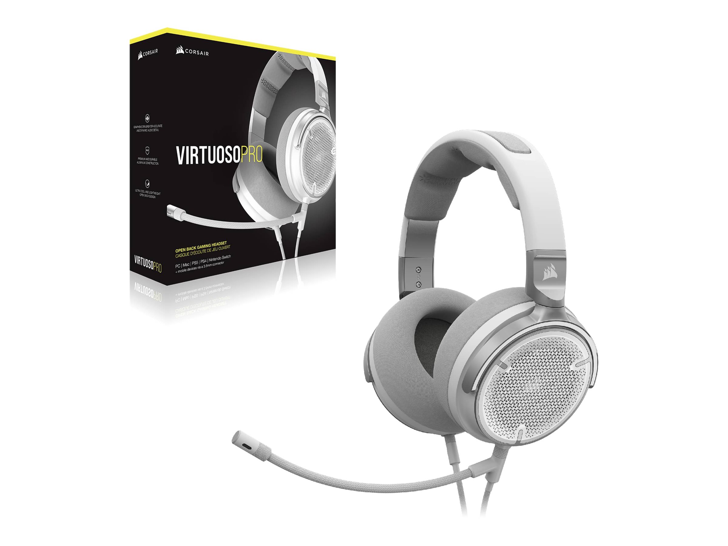 CORSAIR VIRTUOSO PRO Wired Open Back Streaming/Gaming Headset White