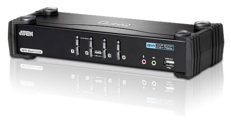 ATEN 4-Port USB DVI Dual Link KVM Switch with Audio & USB 2.0 Hub (KVM cables included)