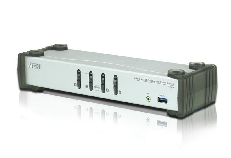 ATEN 4-Port USB 3.1 Gen 1 DisplayPort 1.1 KVMP™ Switch with Speaker (KVM cables included)