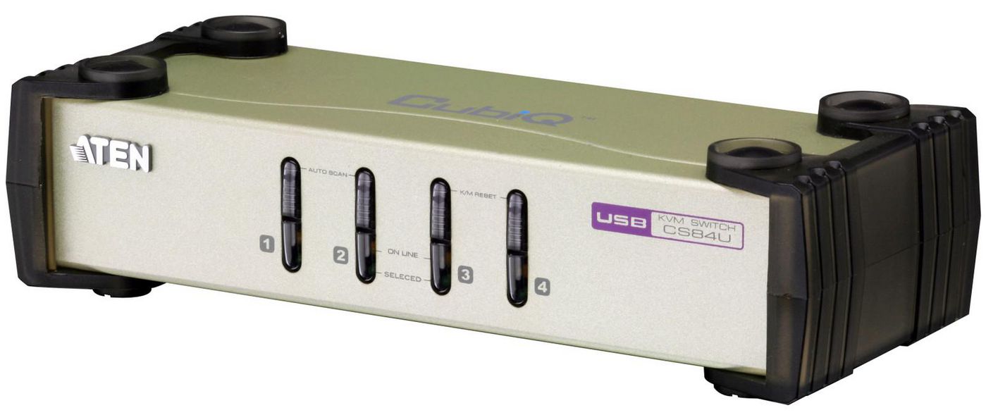 ATEN 4-Port USB - PS/2 VGA KVM Switch (KVM Cables included)