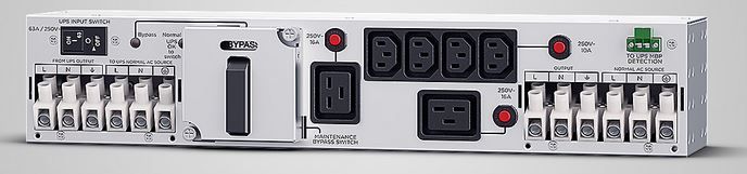 CyberPower zbh. By-Pass, IEC Outlet. Eingang Festanschluss(1), Ausgang Festanschluss(1), IEC C13(4) + IEC C19(2), bis 63A, 19" 2U