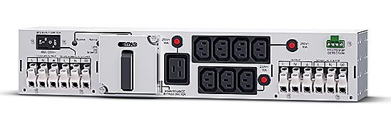 CyberPower zbh. By-Pass, IEC Outlet. Eingang Festanschluss(1), Ausgang Festanschluss(1), IEC C13(7) + IEC C19(1), bis 63A, 19" 2U