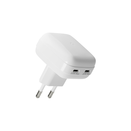 DBRAMANTE RE-CHARGE EU FLAT WALL CHARGER 2XUSB-C 20W - W