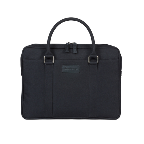 DBRAMANTE1928 STELVIO - 14IN SLIM LAPTOP BAG PURE - BLACK
