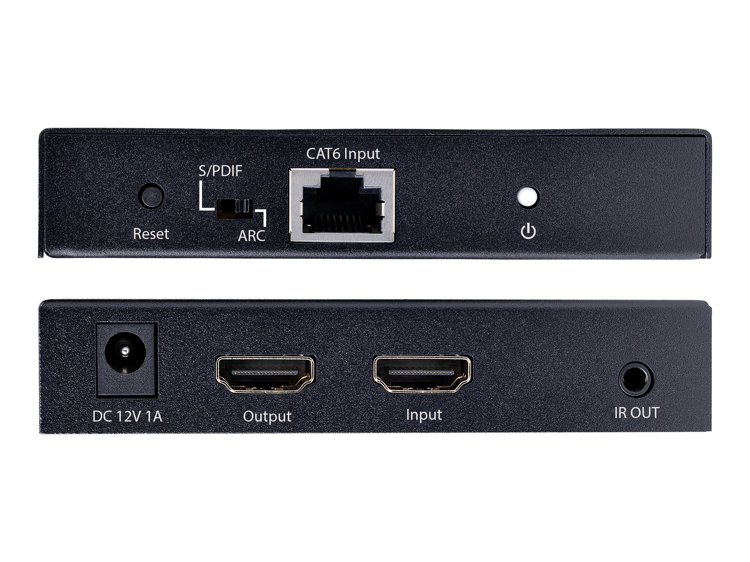 StarTech.com 4K HDMI Extender Over CAT5/CAT6 Cable, 4K 60Hz HDR Video Extender, Up to 230ft (70m), HDMI Over Cable, S/PDIF Audio Out, HDMI Transmitter and Receiver Kit - Local Video Out, Power Over Cable (4K70IC-EXTEND-HDMI) Video/audio/infrarød forlænger