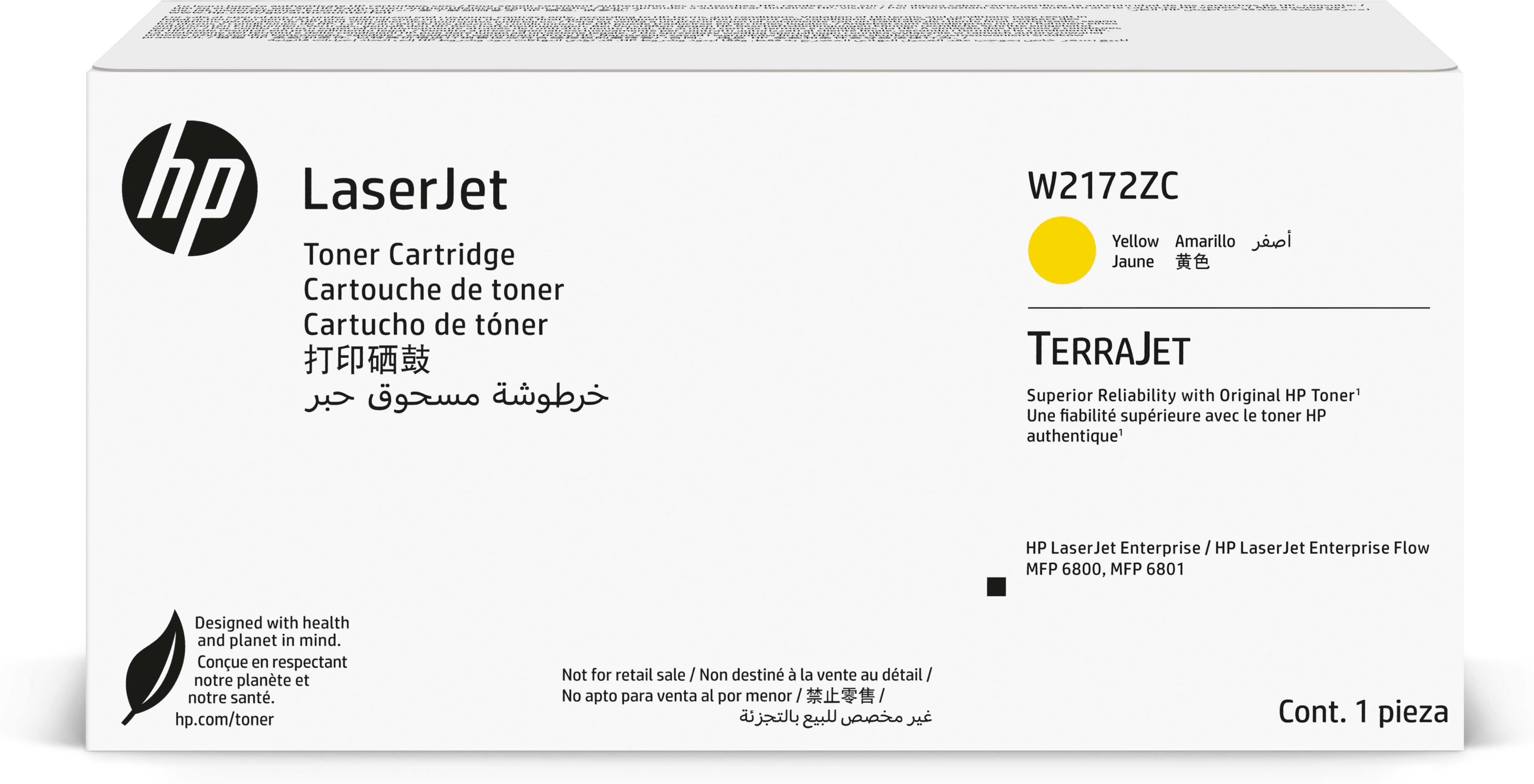 HP Original W2172ZC LaserJet-tonerpatron, gul kontrakt