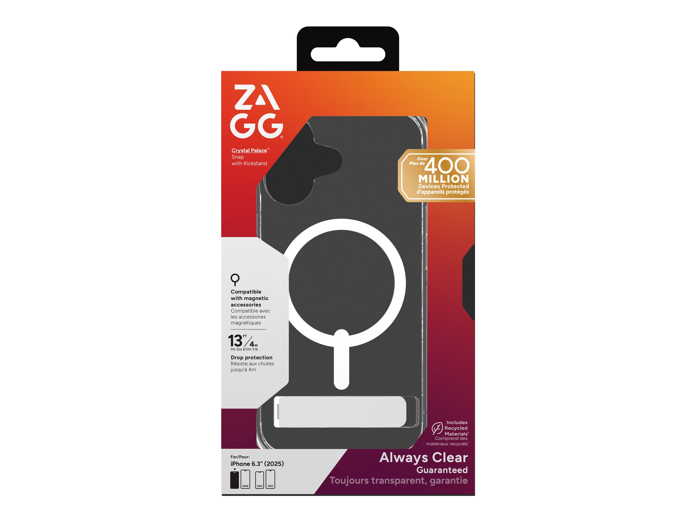 ZAGG Crystal Palace Snap Kickstand Beskyttelsescover Transparent