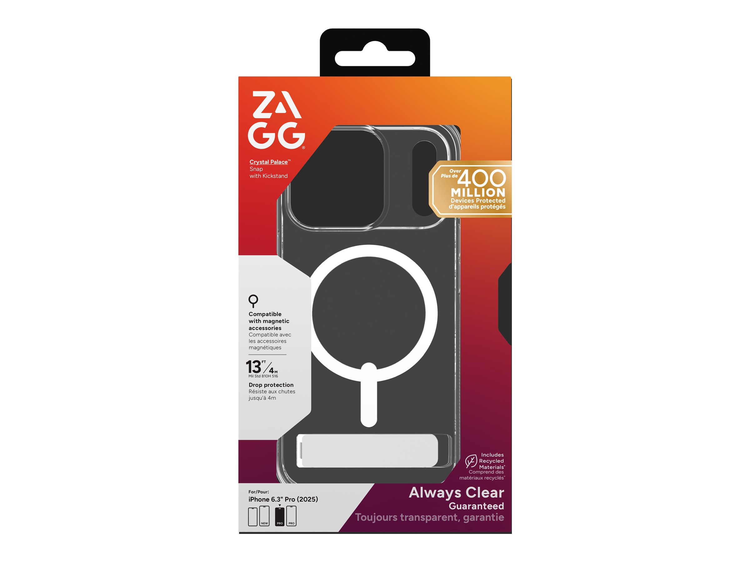 ZAGG Crystal Palace Snap Kickstand Beskyttelsescover Transparent