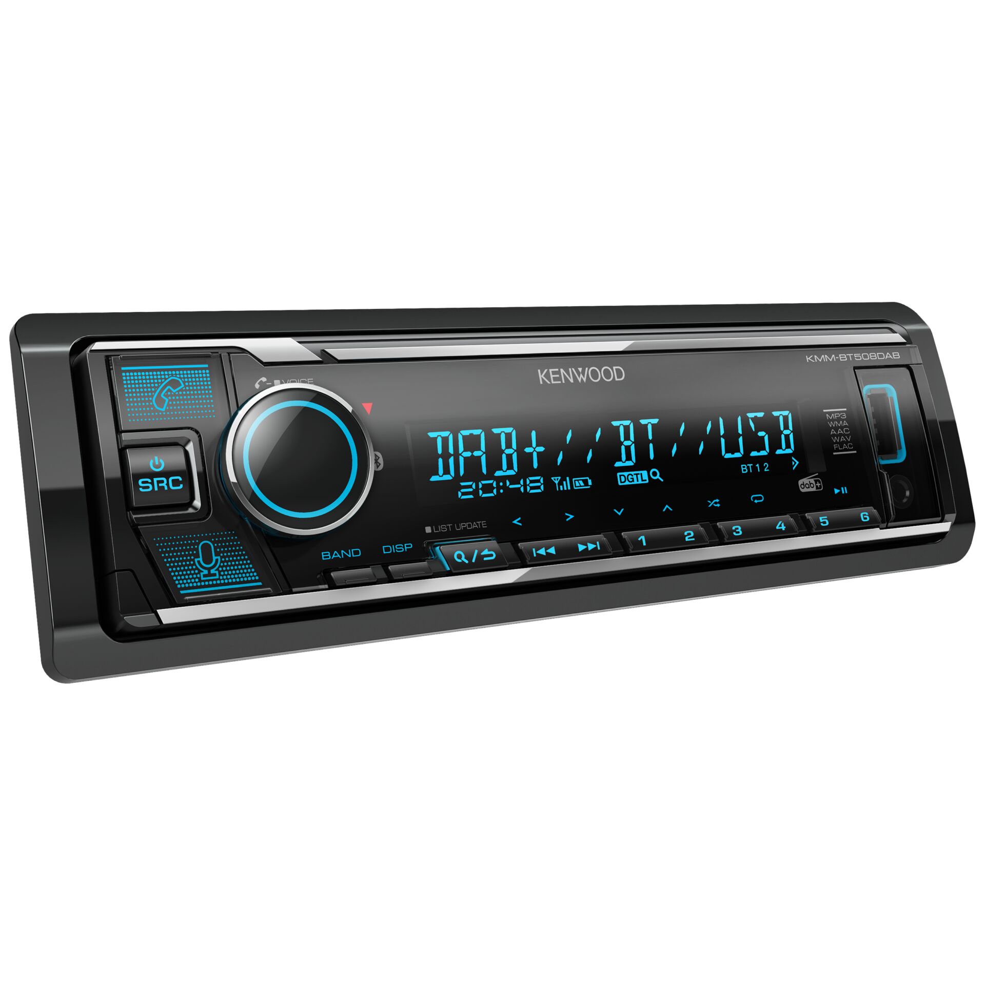 Kenwood Electronics KMM-BT508DAB bil media receiver Sort 200 W Bluetooth