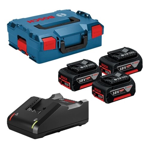 [AI generated title] Bosch Batterisæt 18V 3x 5.0Ah Med Lader