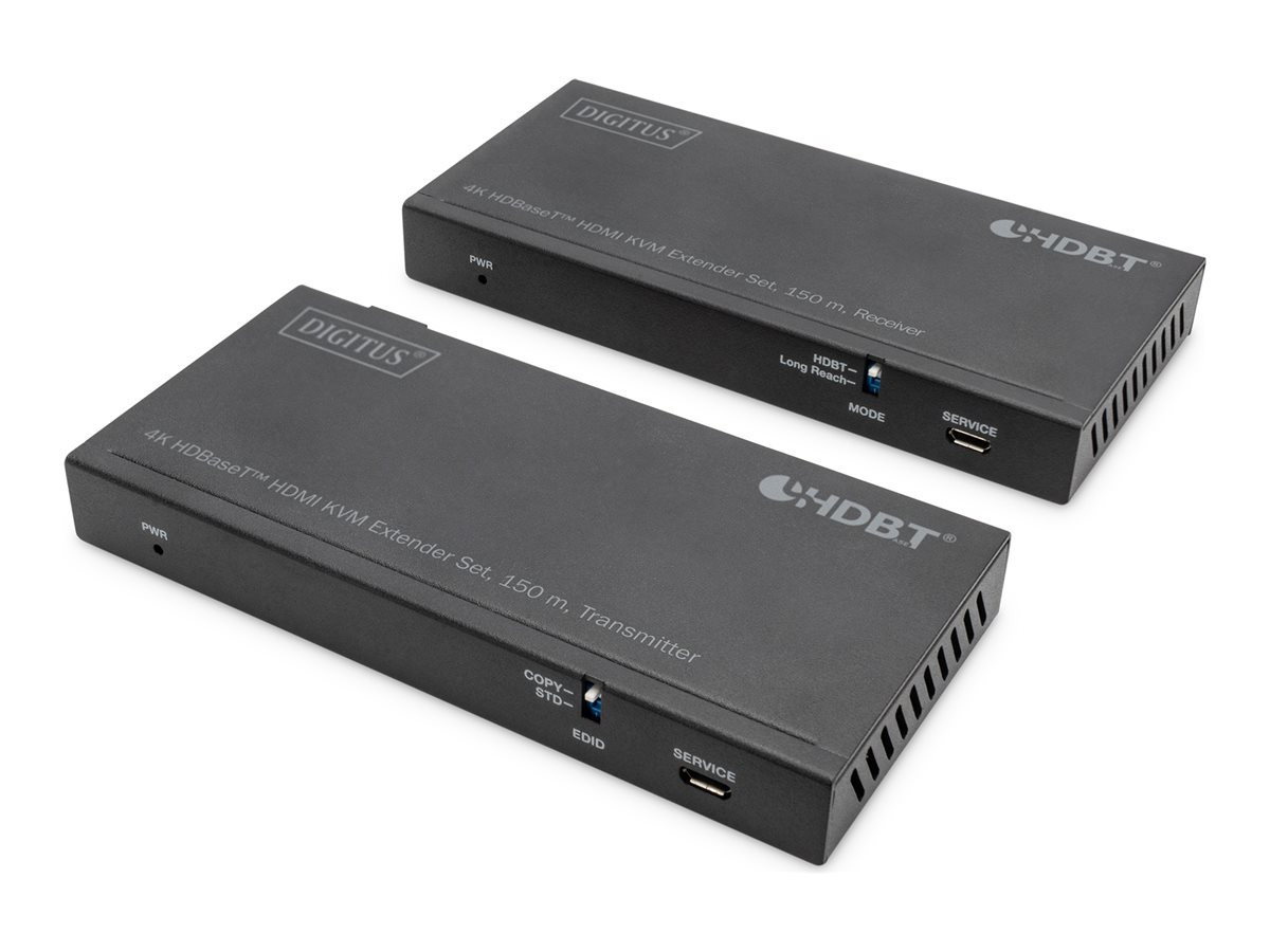 4K KVM Extender Set - HDBaseT - 150 m - 60Hz - USB 2.0 - PoC -IR Black