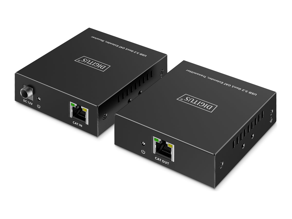 USB Extender - USB 3.2 Gen1 - 100m - 3x USB-A & 1x USB-C - For use with CAT Cable