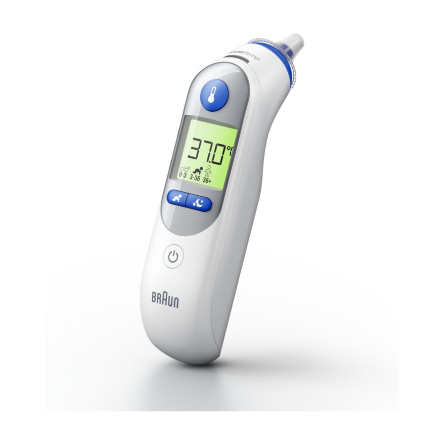 Fieberthermometer ThermoScan 7+ (weiß/blau, Infrarot-Ohrthermometer)