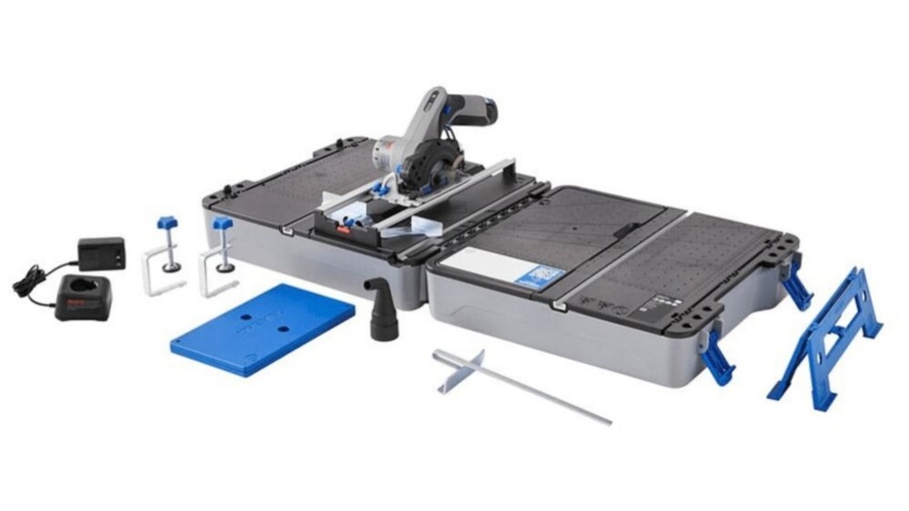 [AI generated title] Dremel kompakt rundsav inkl. kuffert til mobilt savbord