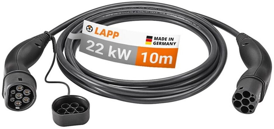 [AI generated title] Lapp Mobility Type 2 Ladekabel Op Til 22 Kw 10 M Sort