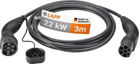 [AI generated title] Lapp Mobility Type 2 Ladekabel Op Til 22 Kw 3 M Sort