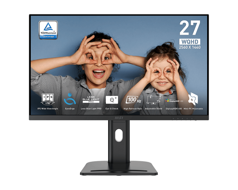 MSI Pro MP273QPDE E2 computerskærm 68,6 cm (27) 2560 x 1440 pixel Wide Quad HD LCD Sort