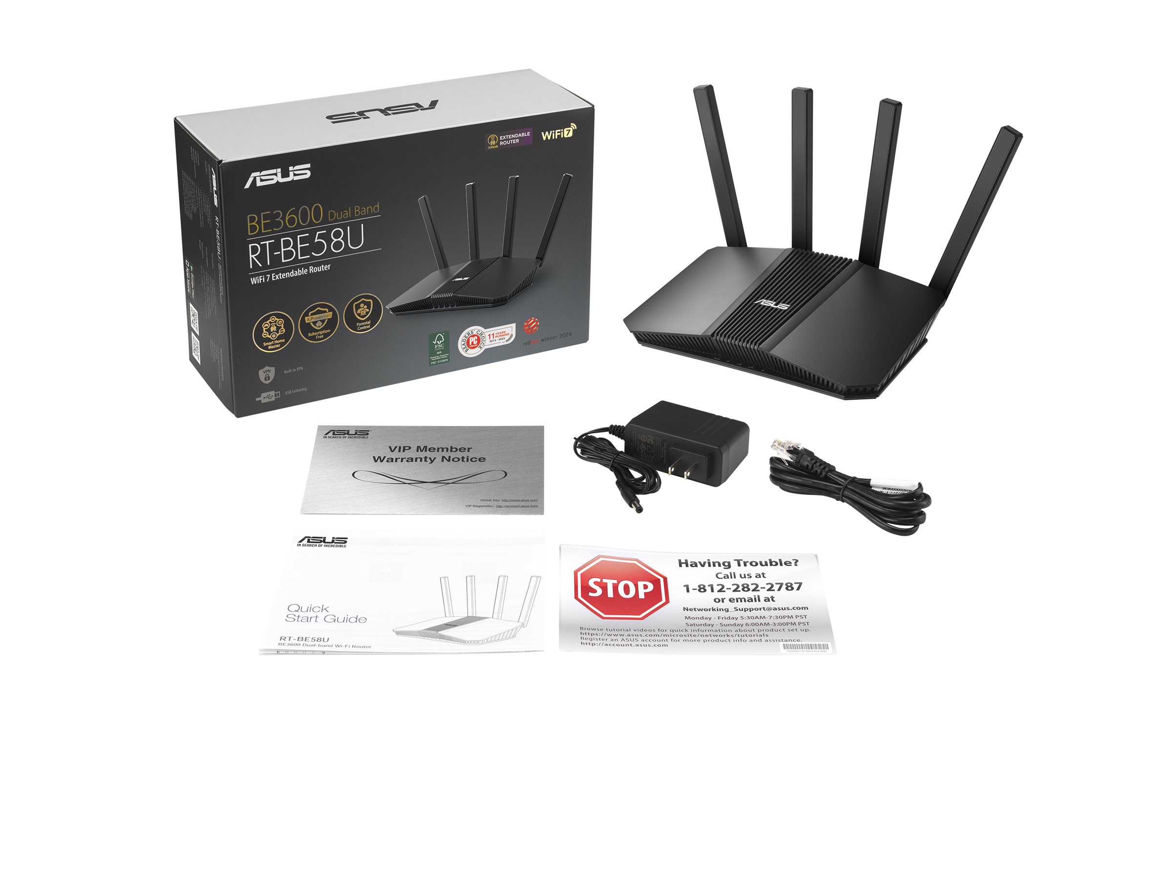 *Asus Dual Band WiFi 7 Router RT-BE58U