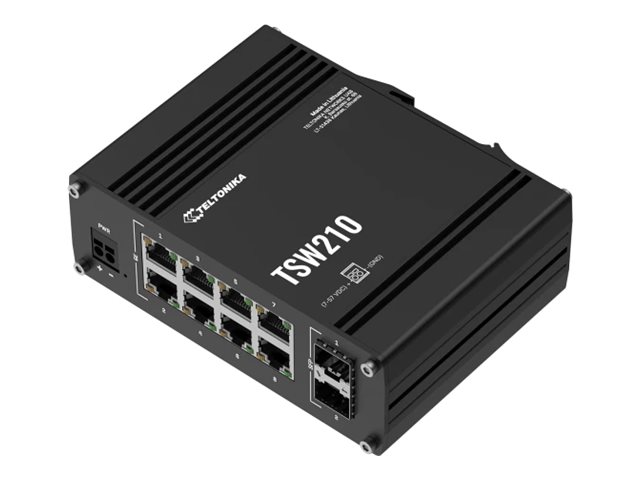 TELTONIKA TSW210 INDUSTRIAL UNMANAGED SWITCH 8x GE, 2x SFP
