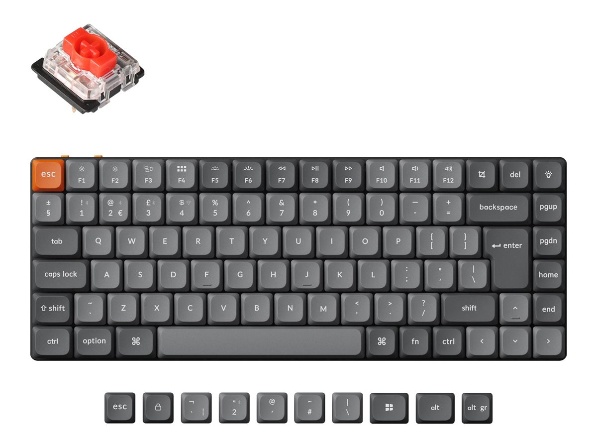 Keychron K3 MAX Tastatur Mekanisk Nordvendt RGB LED Trådløs Kablet Nordisk