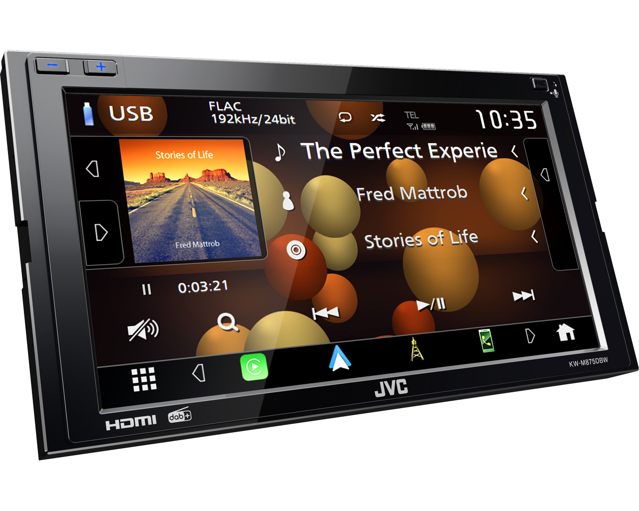 JVC KW-M875DBW bil media receiver Sort Wi-Fi 180 W Bluetooth