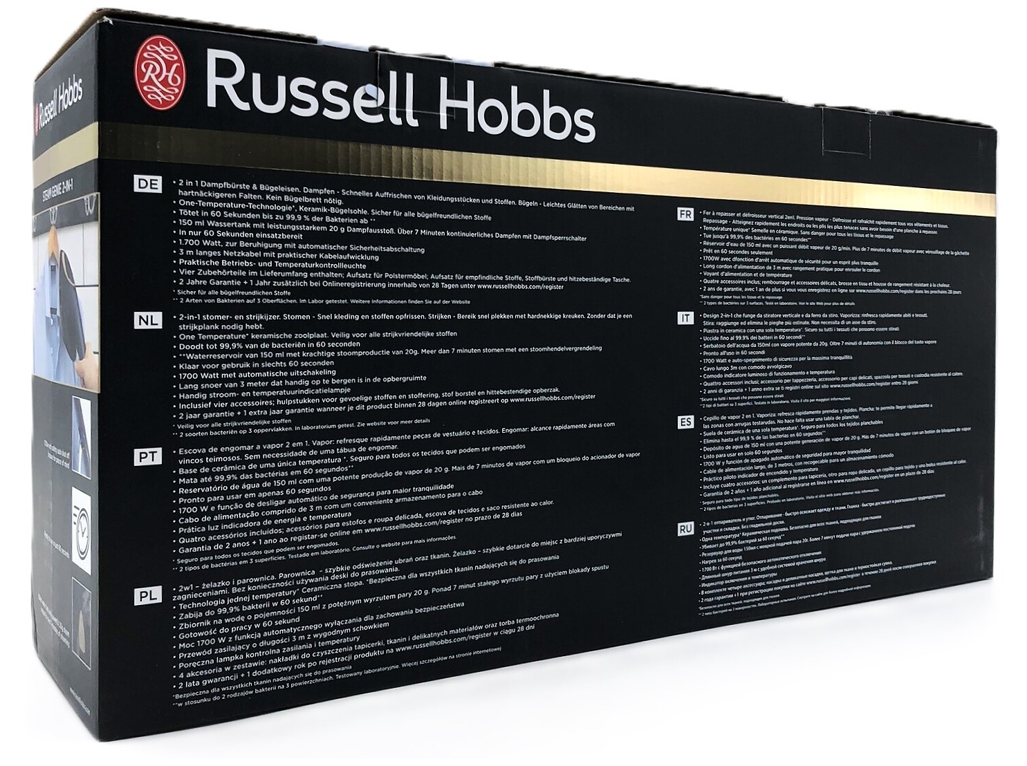 Russell Hobbs Steam Genie 28370-56 Dampstrygejern/håndholdt stofdamper 1700W Sort Blå Guld