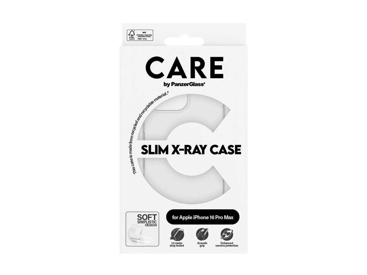 PanzerGlass CARE by Fashionable Case Transparent X-Ray Soft Basic iPhone 16 Pro Max Beskyttelsescover Transparent