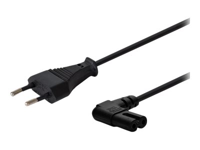 Savio CL-144 Power cable Black 3 m angled Sort 2-polet IEC Type E (3.4 mm, 3.1 mm)