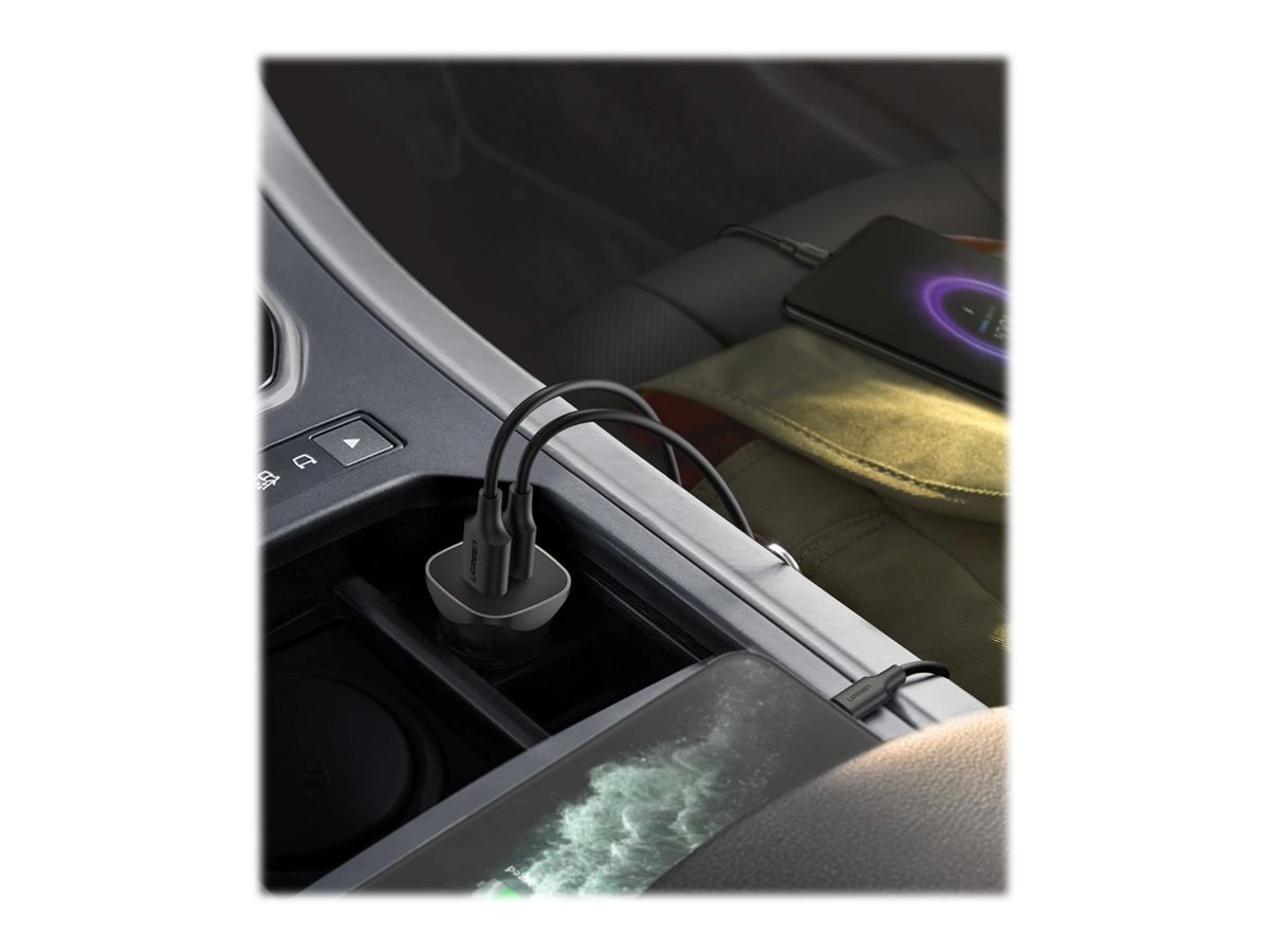 Ugreen USB Type-C / USB 24W Power Delivery Quick Charge car charger grey (30780)