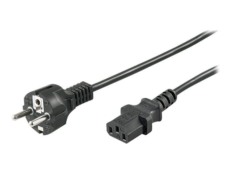goobay Strøm CEE 7/7 Stik Strøm IEC 60320 C13 Sort 5m Strømkabel