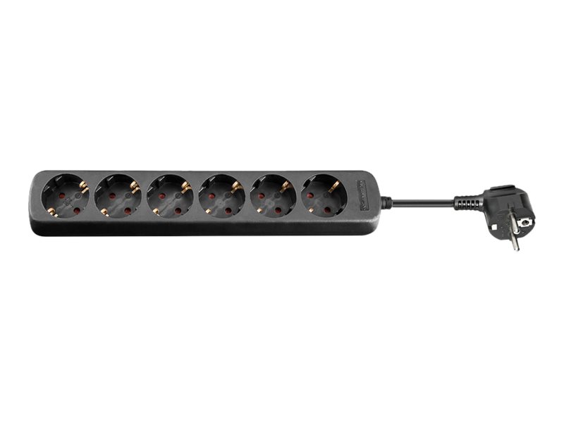 goobay NK 600-300 CS Strømfordelingsenhed 6-stik 16A Sort 3m