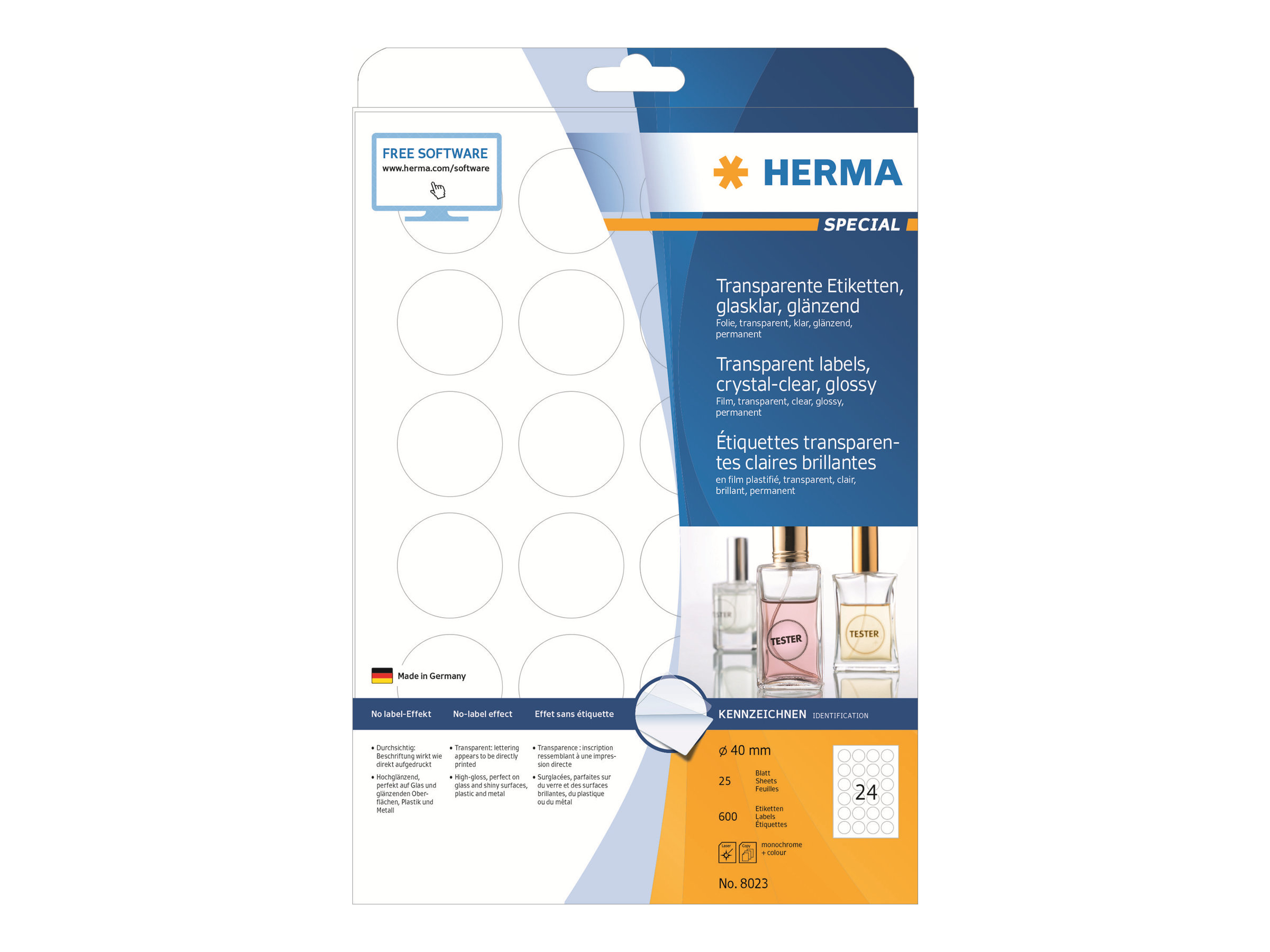 HERMA Filmmærkater 40 mm rund 600etikette(r) 8023