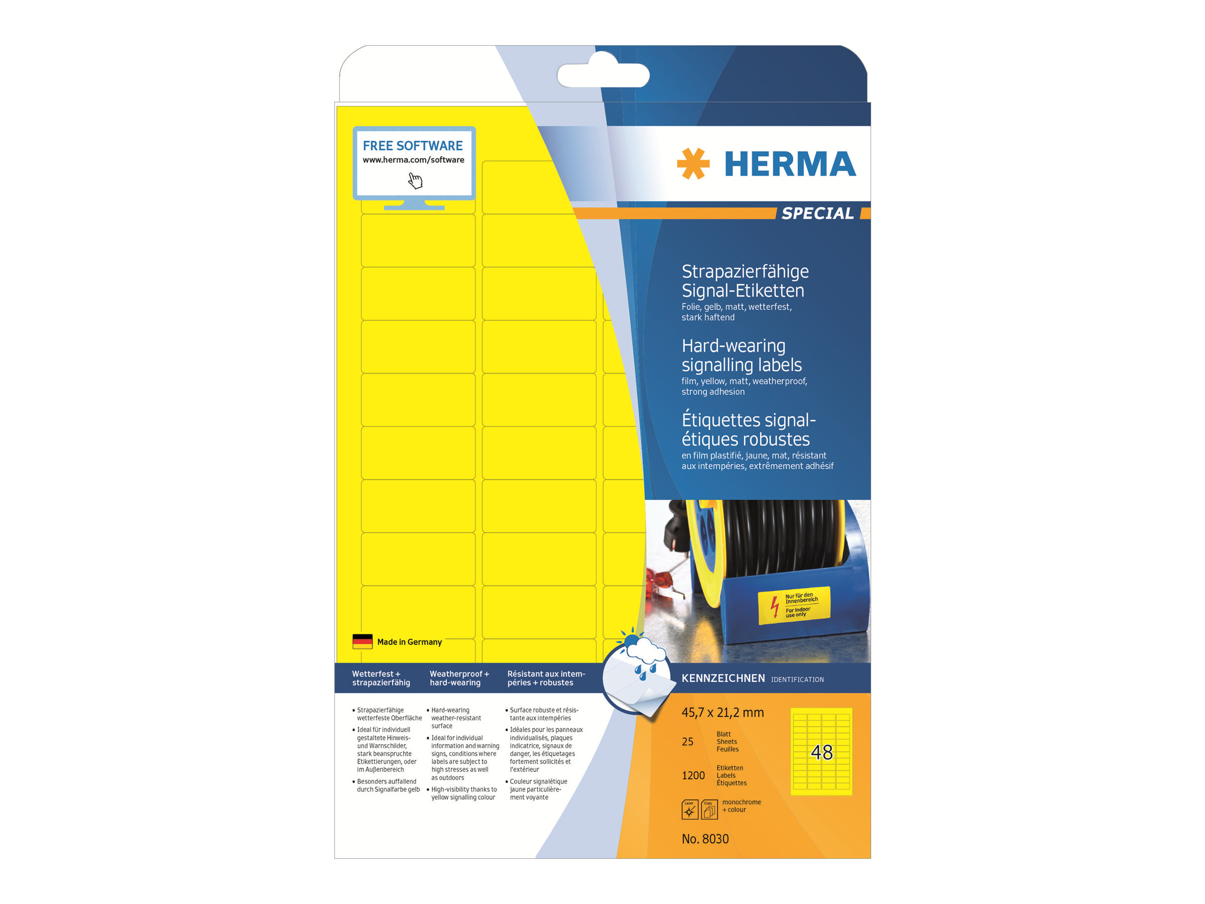 HERMA Special Filmmærkater 21.2 x 45.7 mm 1200stk. 8030