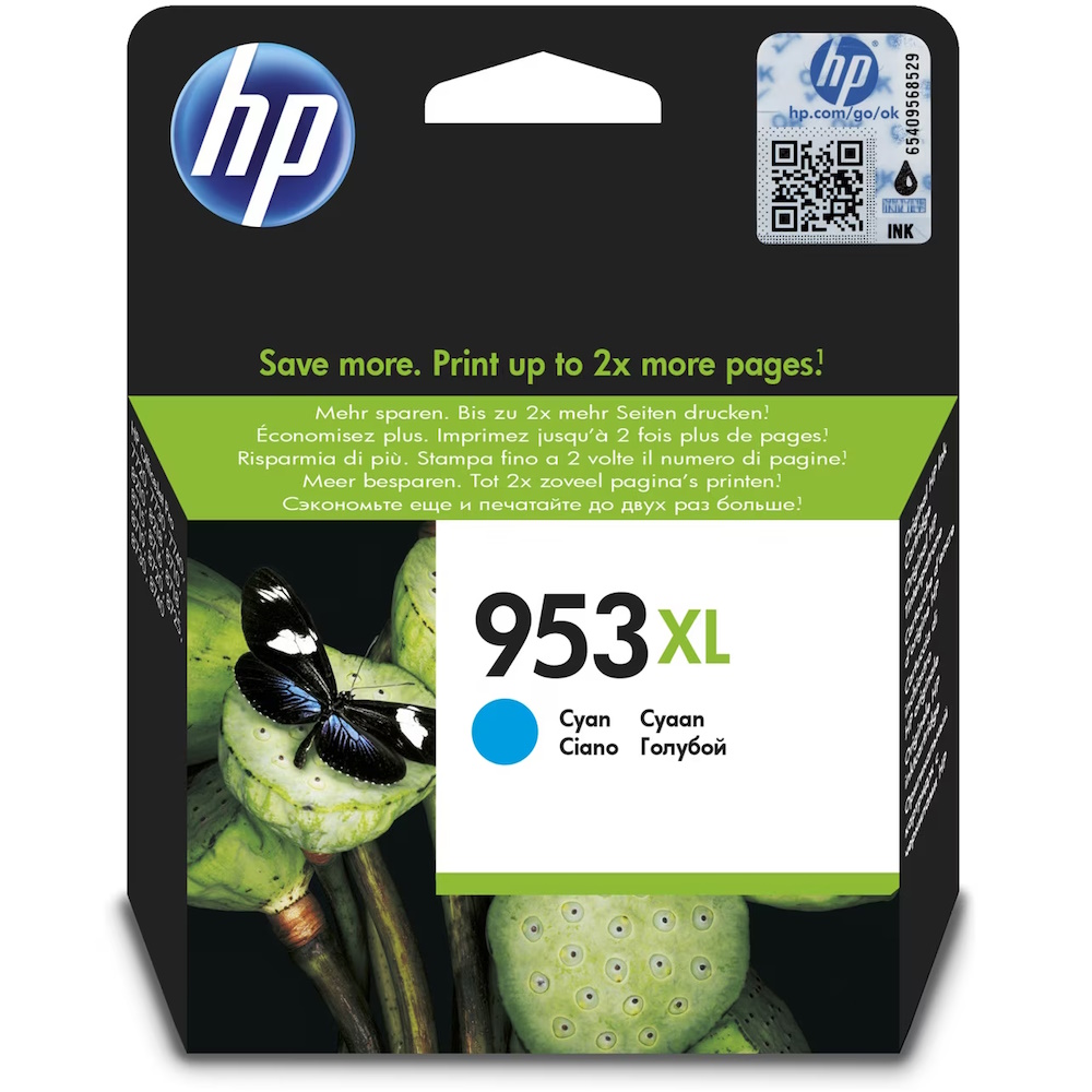 HP 953XL Cyan 1450 sider Blæk F6U16AE