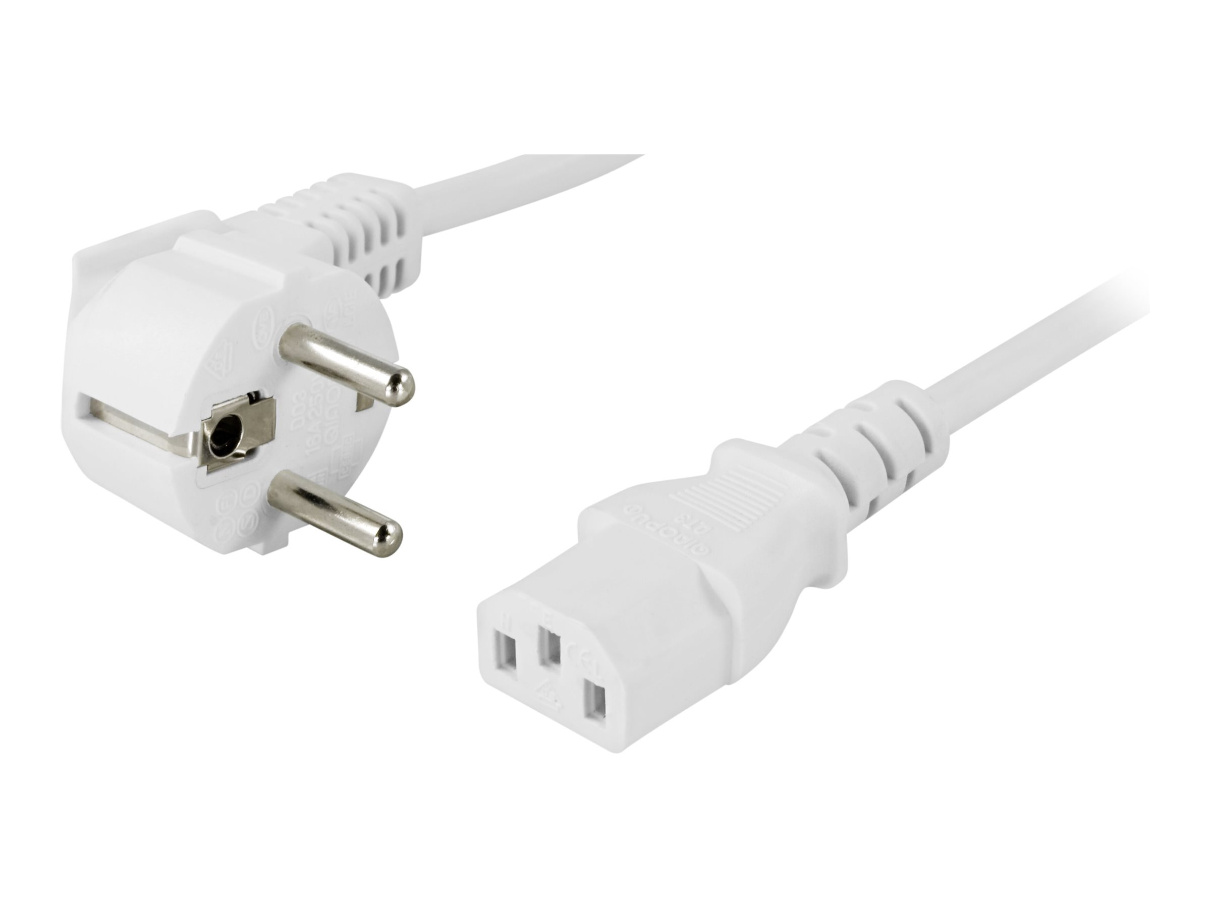 DELTACO Power Cord | Powercord | CEE 7/7 - IEC C13 | 5m | Hvit
