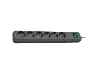 brennenstuhl Eco-Line Strømstødsbeskytter 6-stik 16A Sort