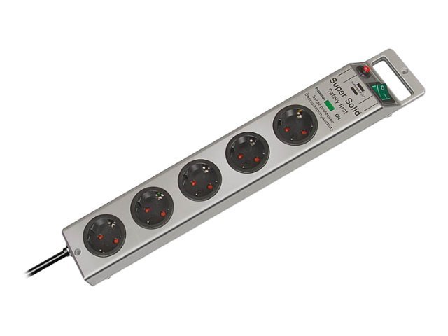 brennenstuhl Super-Solid Line Strømstødsbeskytter 5-stik 16A Sølv