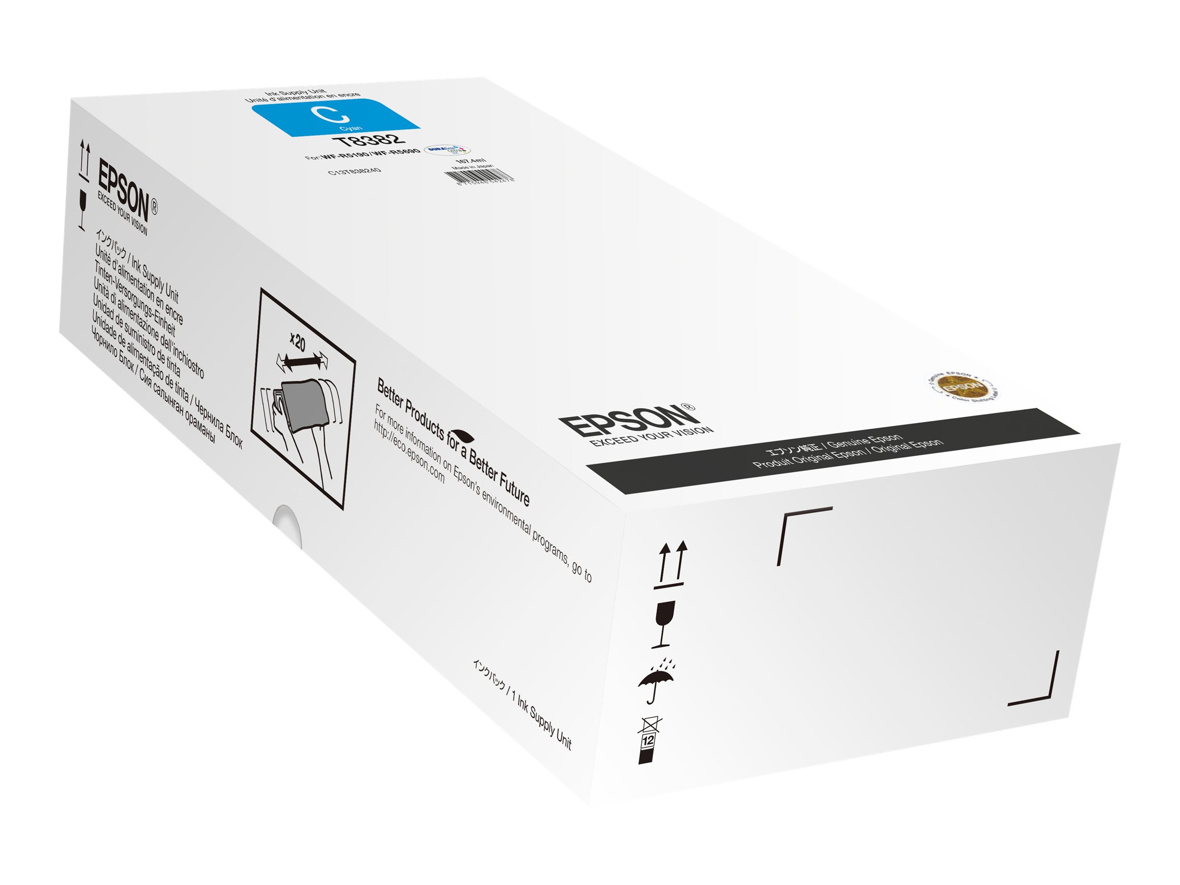 Epson T8382 Cyan 20000 sider Blækrefill C13T838240