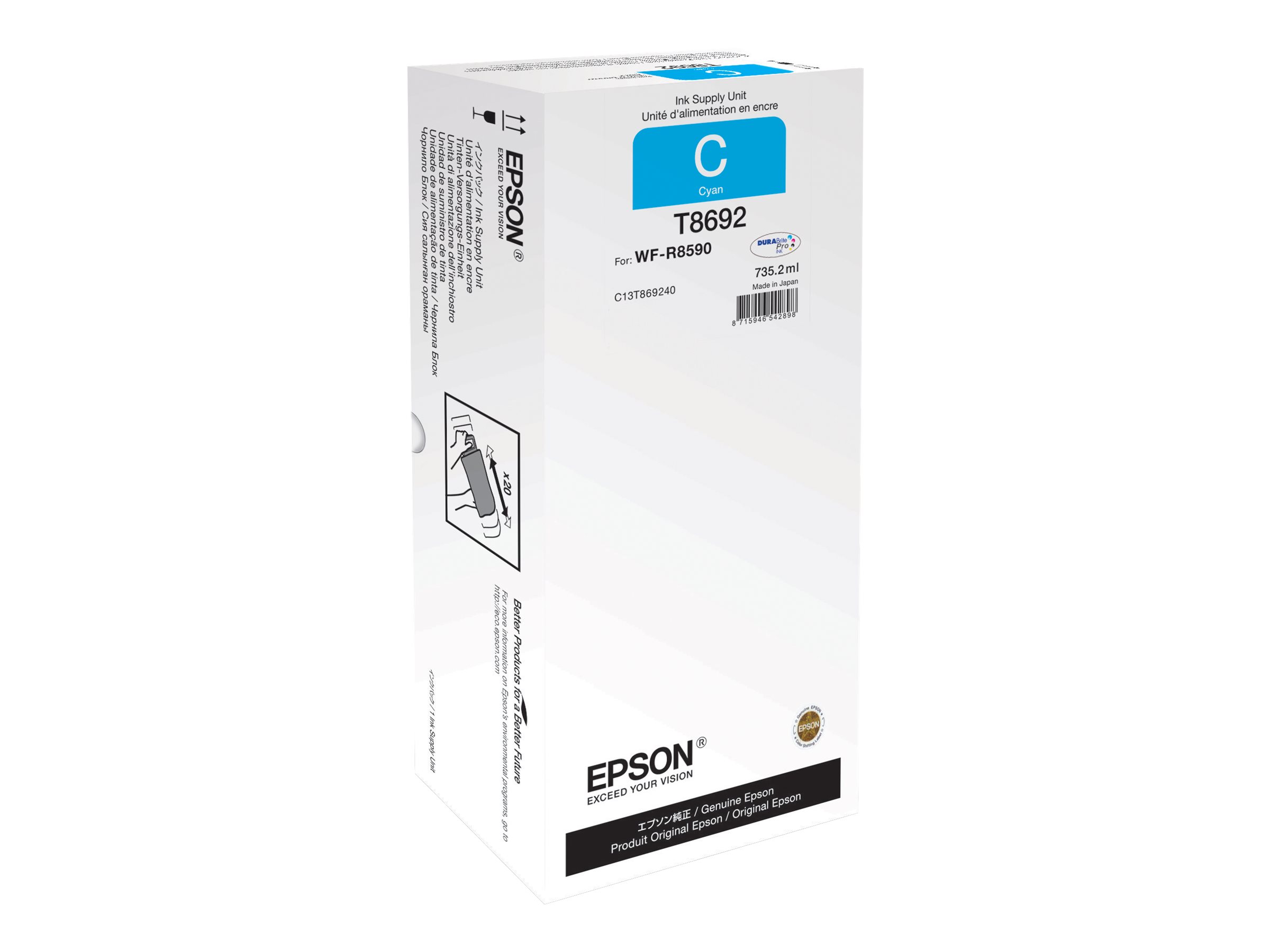 Epson T8692 Cyan 75000 sider Blækrefill C13T869240