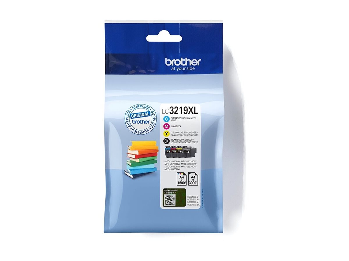 Brother LC 3219XL Value Pack Sort Gul Cyan Magenta 3000 sider