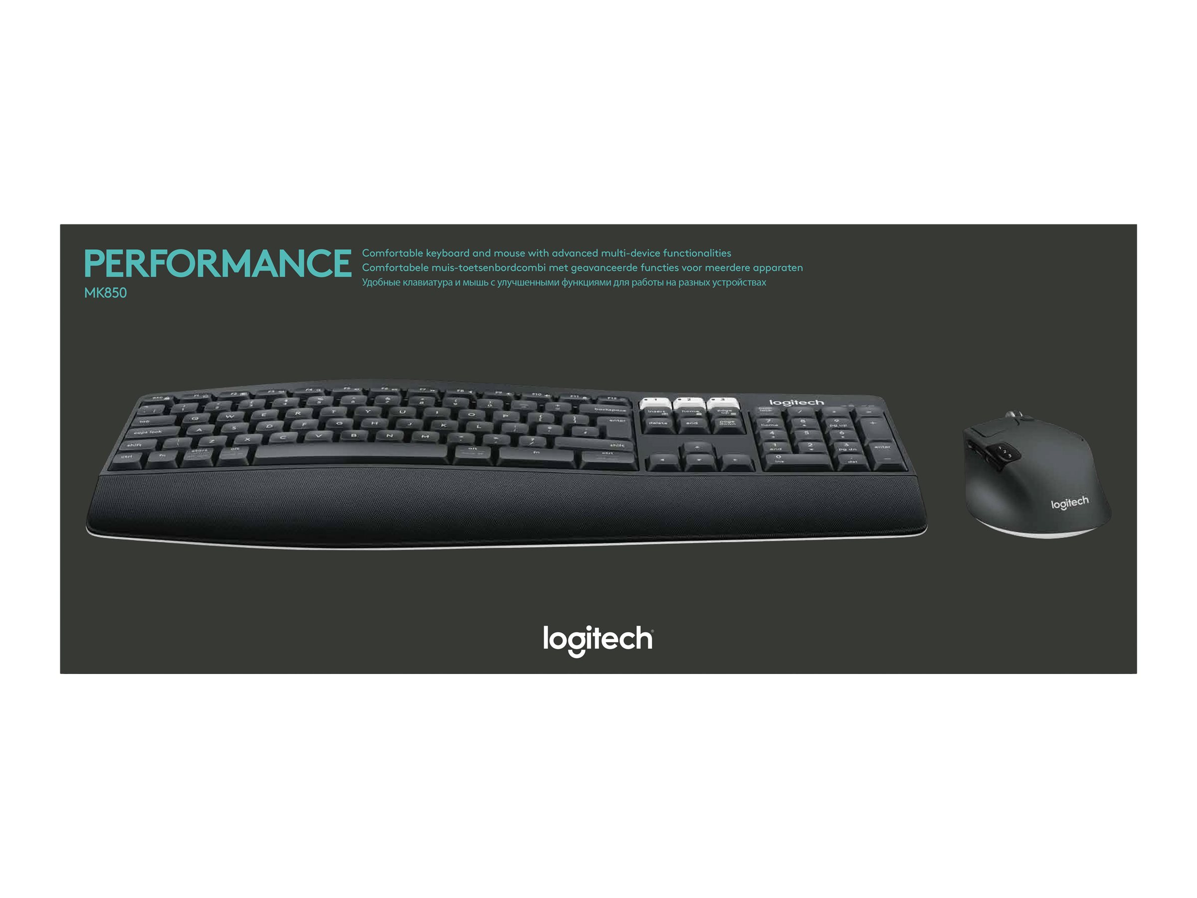 Logitech MK850 Performance Sæt med mus og tastatur Trådløs Schweizisk